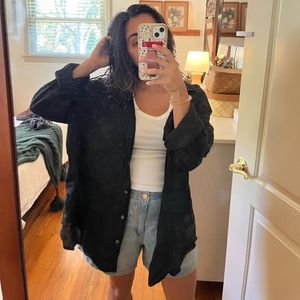 Black linen JJill button down